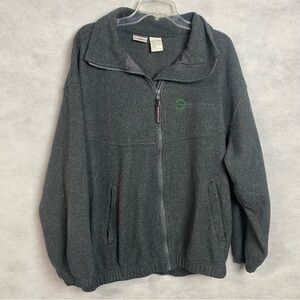 Vintage 80s Jerzees Men’s Fleece Jacket Sz Large Dark Gray Full Zip